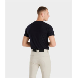 Tee-shirt d'équitation Horse Pilot en laine de Mérinos homme Dark night Noir