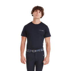 Tee-shirt d'équitation Horse Pilot en laine de Mérinos homme Dark night Noir