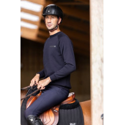 Sweat-shirt d'équitation Horse Pilot en laine de Mérinos homme Dark night Noir