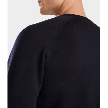 Sweat-shirt d'équitation Horse Pilot en laine de Mérinos homme Dark night Noir