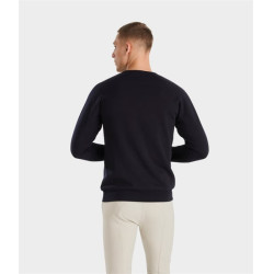 Sweat-shirt d'équitation Horse Pilot en laine de Mérinos homme Dark night Noir