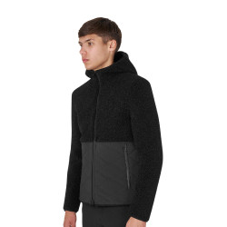 Veste imperméable homme avec inserts en tissu Teddy Equestro Noir