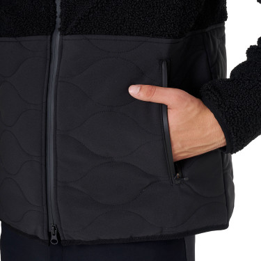 Veste imperméable homme avec inserts en tissu Teddy Equestro Noir