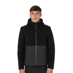 Veste imperméable homme avec inserts en tissu Teddy Equestro Noir
