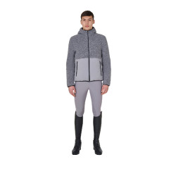 Veste imperméable homme avec inserts en tissu Teddy Equestro Gris givré