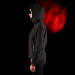 Veste imperméable femme Equestro Ridertechnology avec zip Noir