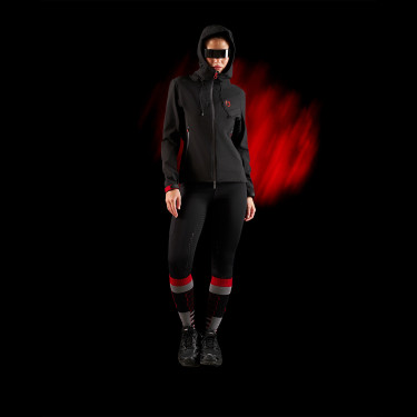 Veste imperméable femme Equestro Ridertechnology avec zip Noir