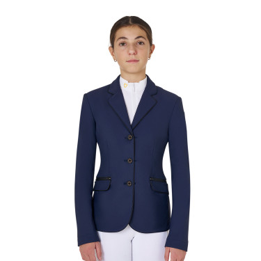 Veste de concours Equestro fille en tissu technique Marine blazer Bleu marine