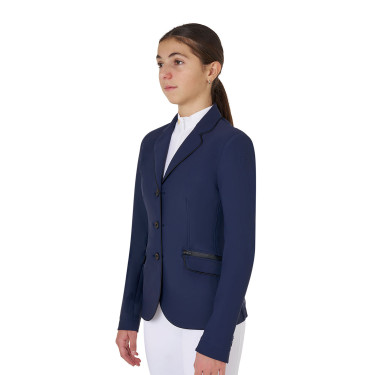 Veste de concours Equestro fille en tissu technique Marine blazer Bleu marine