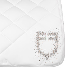Tapis de saut logo en strass Equestro Blanc