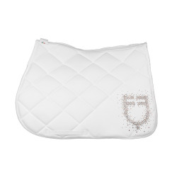 Tapis de saut logo en strass Equestro Blanc