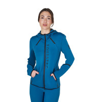 Sweat-shirt technique femme en jersey avec fermeture éclair Equestro Rose cameo