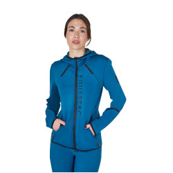 Sweat-shirt technique femme en jersey avec fermeture éclair Equestro Bleu coral