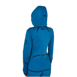 Sweat-shirt technique femme en jersey avec fermeture éclair Equestro Bleu coral