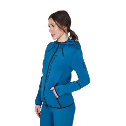 Sweat-shirt technique femme en jersey avec fermeture éclair Equestro Bleu coral