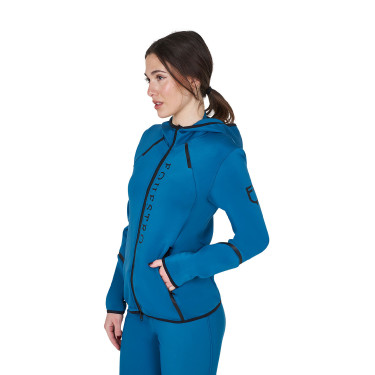 Sweat-shirt technique femme en jersey avec fermeture éclair Equestro Bleu coral