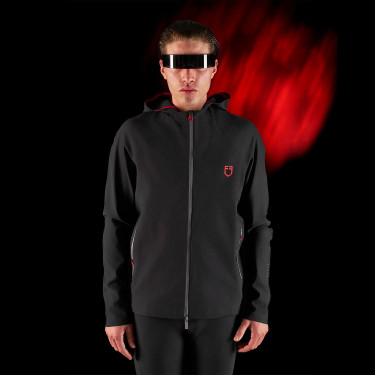 Sweat-shirt technique à capuche homme Equestro Ridertechnology Noir