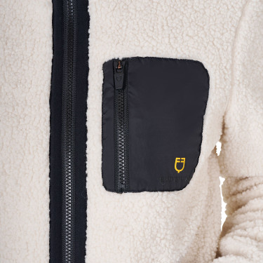 Sweat-shirt femme en polaire avec poche Equestro Blanc antique Beige