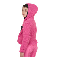 Sweat-shirt en polaire enfant fermeture éclair Equestro Rose château Sweat-shirt en polaire enfant fermeture éclair Equestro Rose château