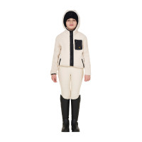 Sweat-shirt en polaire enfant fermeture éclair Equestro Blanc antique Beige