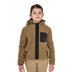 Sweat-shirt en polaire enfant fermeture éclair Equestro Encens Beige Sweat-shirt en polaire enfant fermeture éclair Equestro Encens Beige