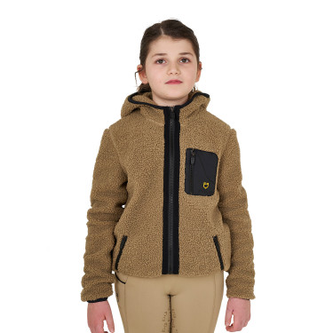 Sweat-shirt en polaire enfant fermeture éclair Equestro Encens Beige Sweat-shirt en polaire enfant fermeture éclair Equestro Encens Beige