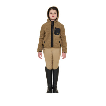 Sweat-shirt en polaire enfant fermeture éclair Equestro Encens Beige Sweat-shirt en polaire enfant fermeture éclair Equestro Encens Beige