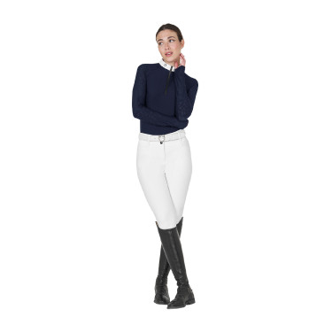 Polo dec concours slim fit femme avec inserts en mesh Equestro Marine blazer Bleu marine