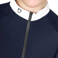 Polo dec concours slim fit femme avec inserts en mesh Equestro Marine blazer Bleu marine