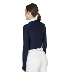 Polo dec concours slim fit femme avec inserts en mesh Equestro Marine blazer Bleu marine