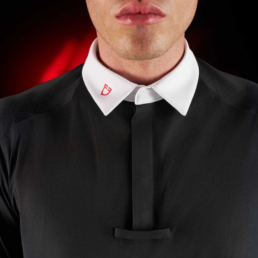 Polo de concours homme Equestro Ridertechnology à manches longues et boutons Noir Polo de concours homme Equestro Ridertechnology à manches longues et boutons Noir