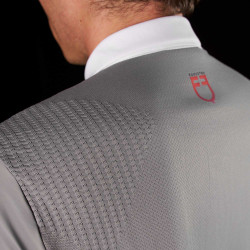 Polo de concours homme Equestro Ridertechnology à manches courtes et boutons Oiseau moqueur Gris Polo de concours homme Equestro Ridertechnology à manches courtes et boutons Oiseau moqueur Gris