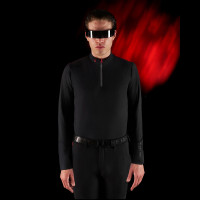 Polo d'entraînement homme Equestro Ridertechnology à manches longues et zip Noir