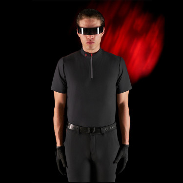 Polo d'entraînement homme Equestro Ridertechnology à manches courtes et zip