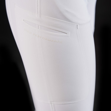 Pantalon slim fit femme Equestro Ridertechnology full grip Blanc Pantalon slim fit femme Equestro Ridertechnology full grip Blanc