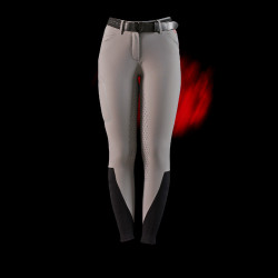 Pantalon slim fit femme Equestro Ridertechnology full grip Oiseau moqueur Gris