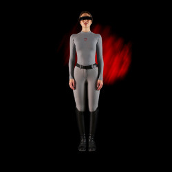 Pantalon slim fit femme Equestro Ridertechnology full grip Oiseau moqueur Gris