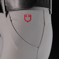 Pantalon slim fit femme Equestro Ridertechnology full grip Oiseau moqueur Gris
