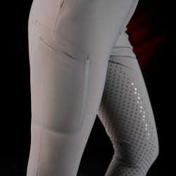 Pantalon slim fit femme Equestro Ridertechnology full grip Oiseau moqueur Gris