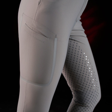 Pantalon slim fit femme Equestro Ridertechnology full grip Oiseau moqueur Gris
