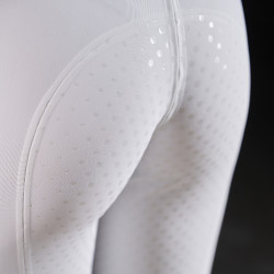 Pantalon slim fit femme Equestro Ridertechnology full grip Blanc Pantalon slim fit femme Equestro Ridertechnology full grip Blanc