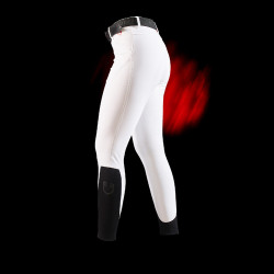 Pantalon slim fit femme Equestro Ridertechnology full grip Blanc Pantalon slim fit femme Equestro Ridertechnology full grip Blanc