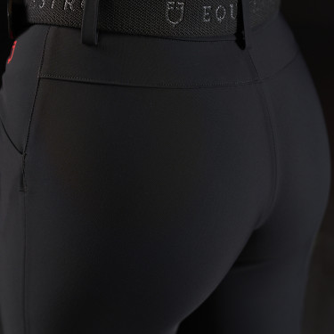 Pantalon slim fit femme Equestro Ridertechnology avec coutures thermosoudées Noir