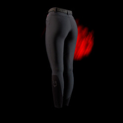 Pantalon slim fit femme Equestro Ridertechnology avec coutures thermosoudées Noir