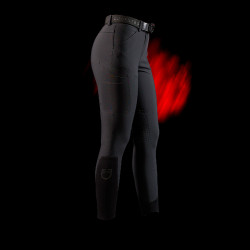 Pantalon slim fit femme Equestro Ridertechnology avec coutures thermosoudées Noir