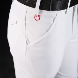 Pantalon Equestro slim fit homme Ridertechnology avec coutures thermosoudée Blanc