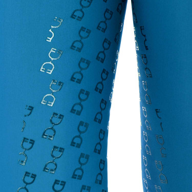 Legging femme avec doublure en polaire Equestro Bleu corail