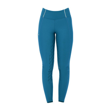 Legging femme avec doublure en polaire Equestro Bleu corail