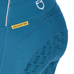 Legging femme avec doublure en polaire Equestro Bleu corail