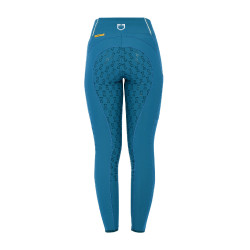 Legging femme avec doublure en polaire Equestro Bleu corail